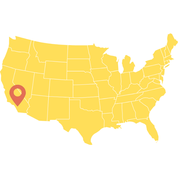 Map highlighting Fun Rents event rental service area in Southern California